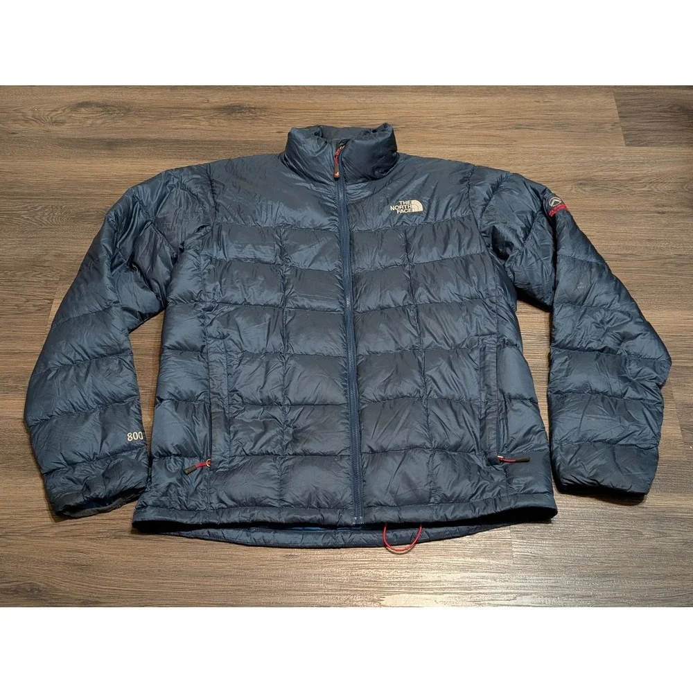 The North Face Summit Series 800 Fill Down Puffer Jacket Mens Large Navy Blue